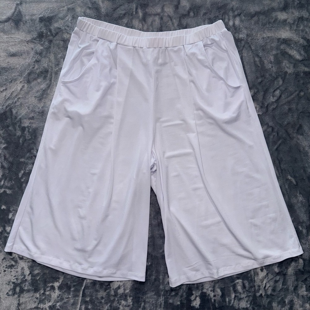 Slinky Brand Wide Leg Pull On Lounge Pants Women's Size L White Style# 7402-M15 - Picture 1 of 4